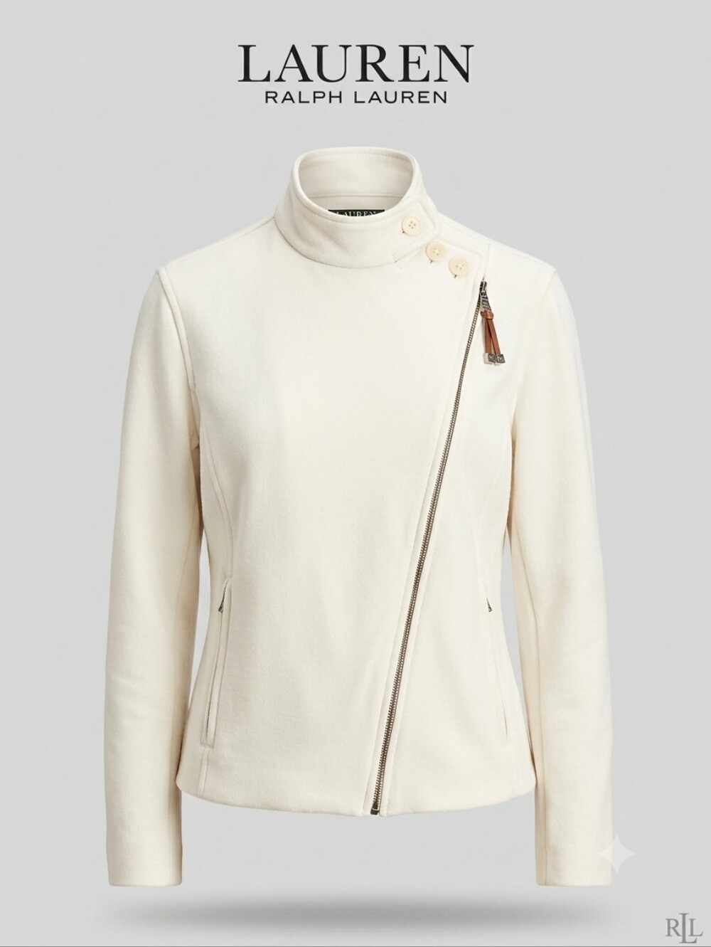 Lauren Ralph Lauren S Cream Moto Jacket Old Money Quiet Luxury Contemporary